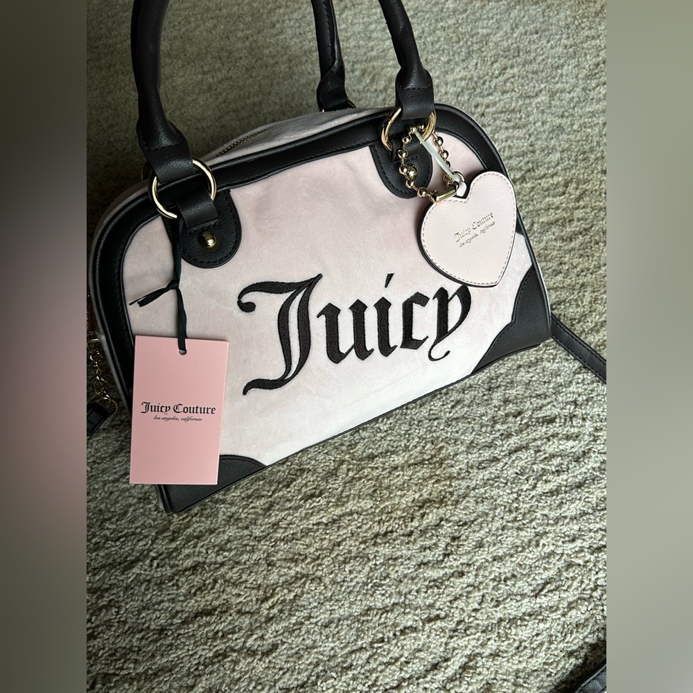 Juicy Couture Powder Blush Urban Heritage Bowler Bag Purse Y2K